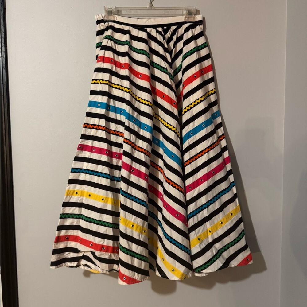 Vintage N.R.1 by Ned Gould colorful midi swing skirt size 8